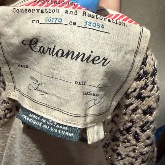 Anthropologie Cartonnier Rowan Leopard Blazer Small Cotton Metallic Jacket - Picture 2 of 8